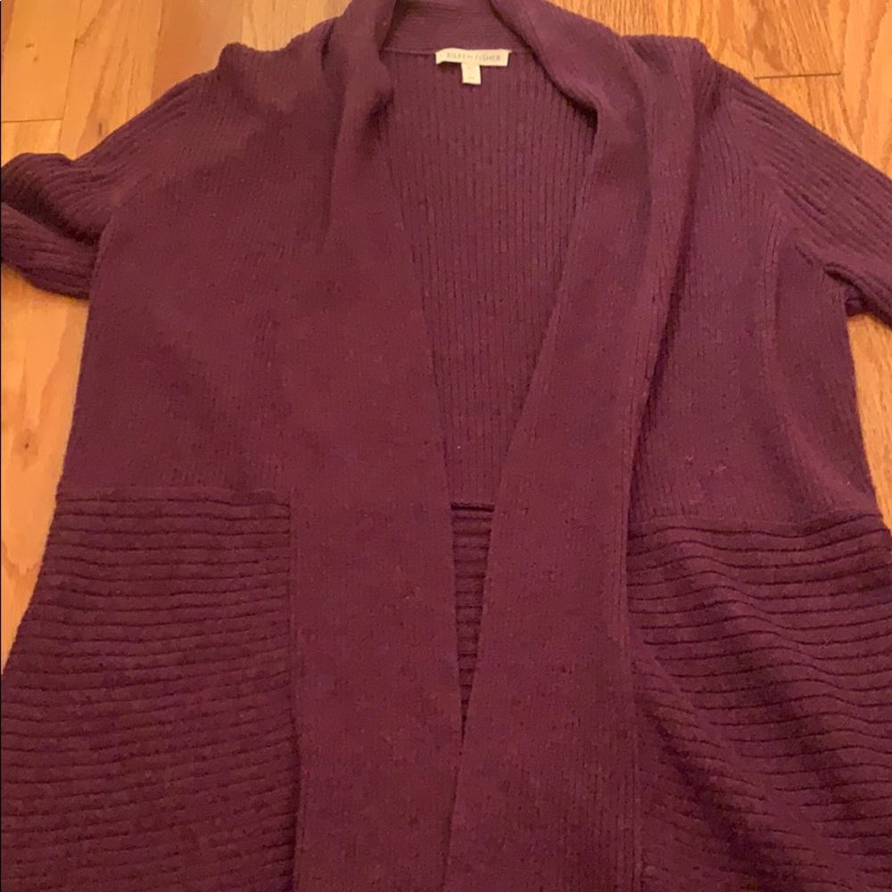 Purple Eileen Fisher Cardigan